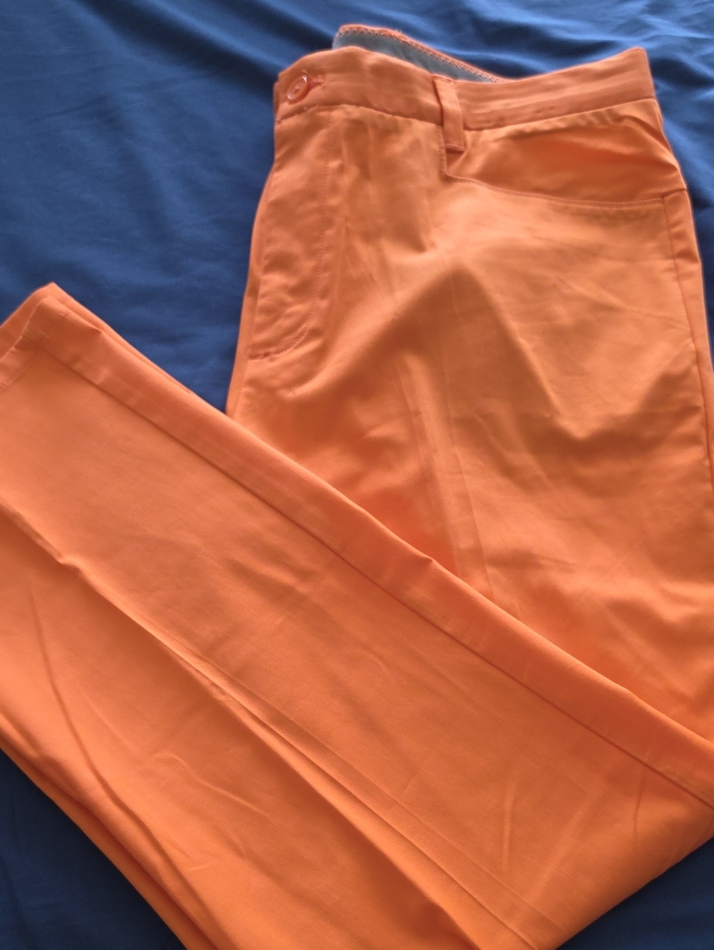 Calvin Klein Men's Bright Orange Chinos